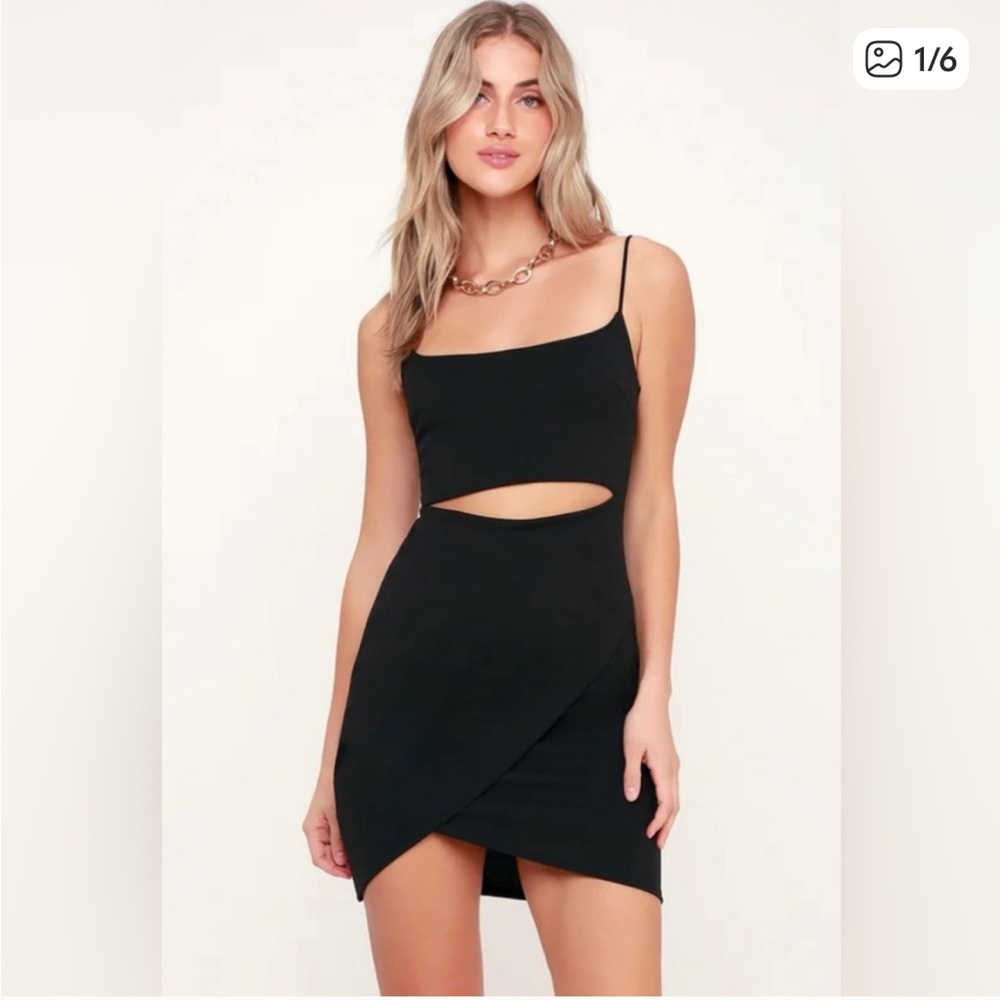 Lulus Cutout On The Town Black Cutout bodycon Dress